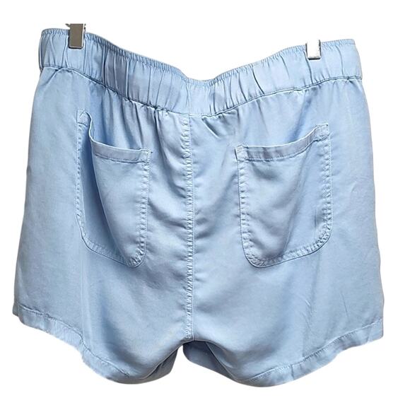 Tentree Womens 100% Tencel (Lyocell) 4 Pocket Glacier Blue Shorts Size L (NWT) - Picture 2 of 9